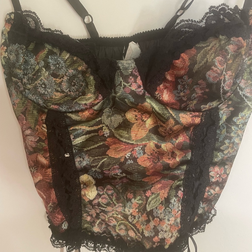 Floral Lace Vintage Bustier Top